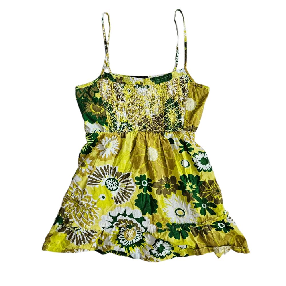 Y2k FANG Babydoll Tie Back Sleeveless Top - Size Medium